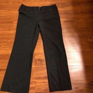 Black and white stripped trousers